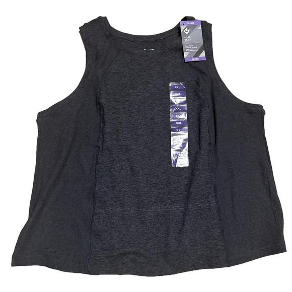 Member's Mark Women's Soft Rib Cropped Tank Size XXL Charcoal Gray Heather - Picture 5 of 7